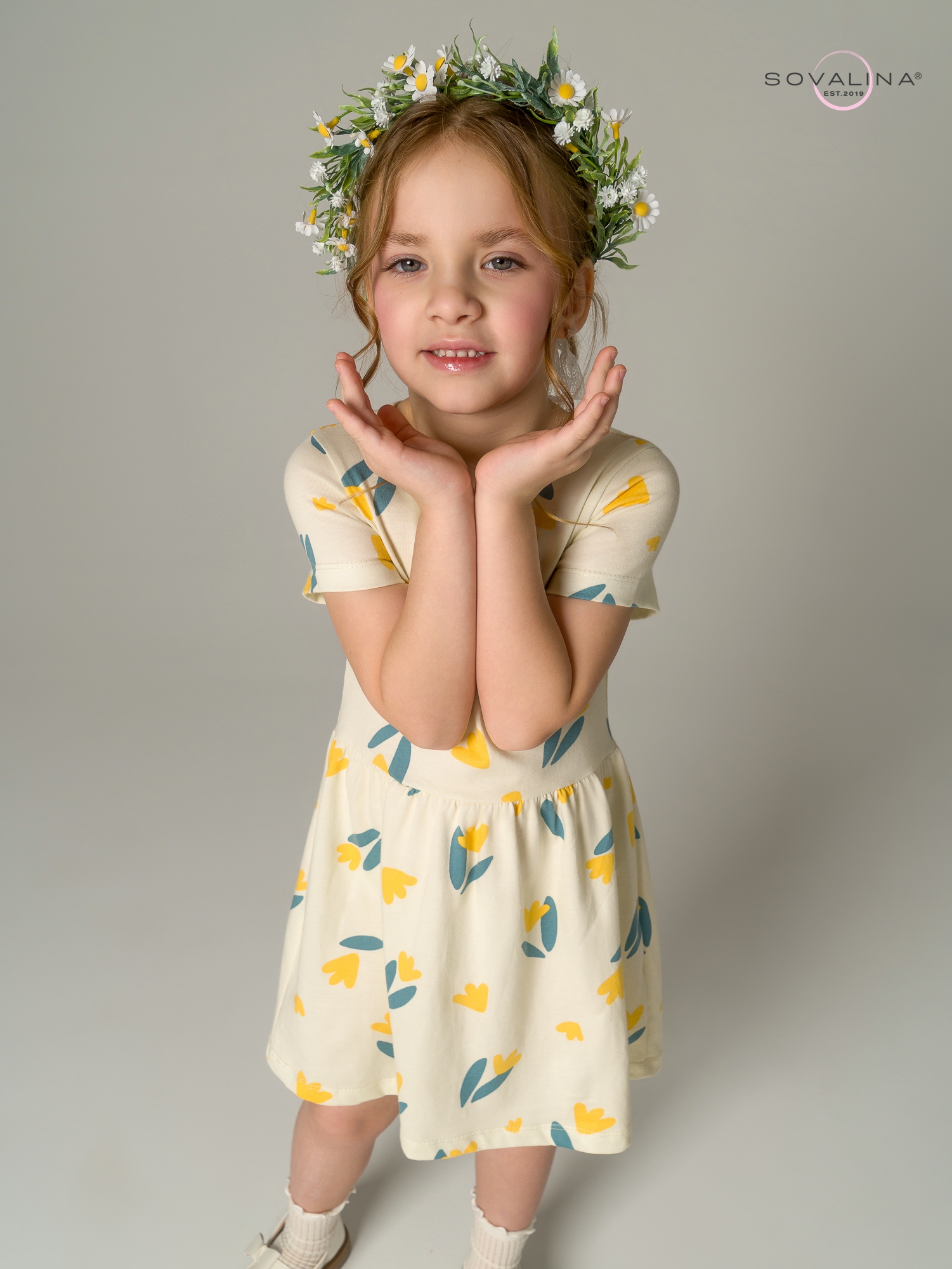 Платье Лето желтые тюльпаны