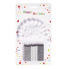 
          Набор свечей для торта Alingar, 6,5 см, 12 шт., с подставками, "Дуэт", черно-белые, топпер в наборе