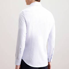 Сорочка мужская Seidensticker Slim Fit 01.845211-10 из твила в нежно-голубую полоску
