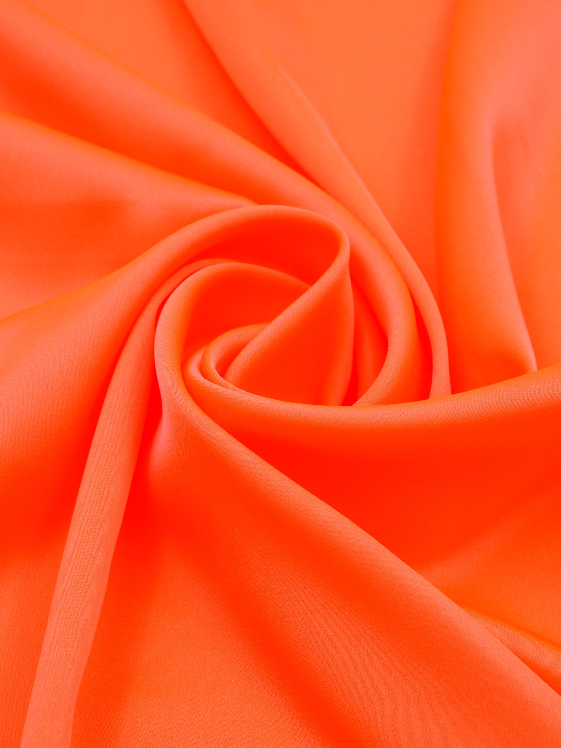 Шелк армани оранжевый неоновый глянцевый плотность 90 г/м2 отрезом 50х75 см