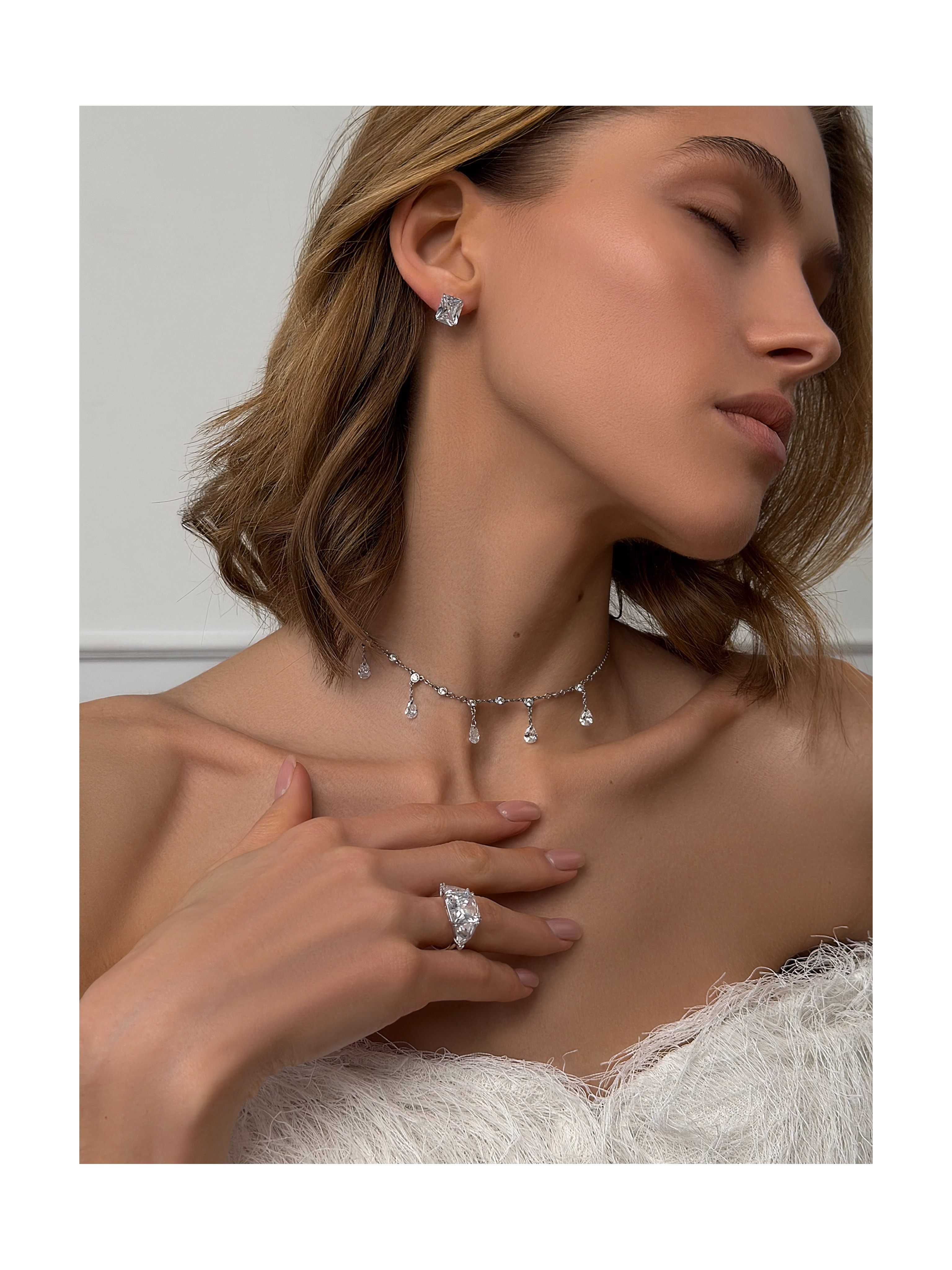 Серьги-гвоздики Большие багеты