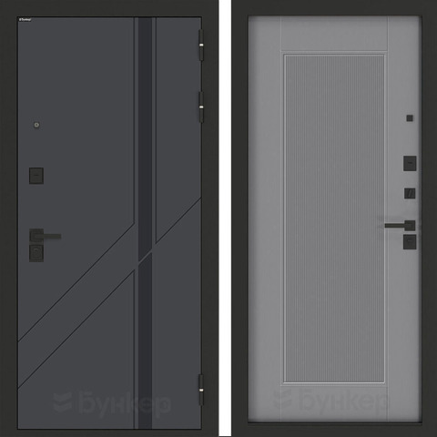 Входная металлическая дверь Бункер БН-12 Веллюто верде 30 Амстрод Серый софт рельеф