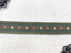 Тесьма жаккард, ш. 2,5 см, зелёный