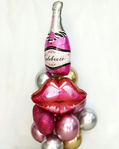 Фонтан из шаров Розовое шампанское