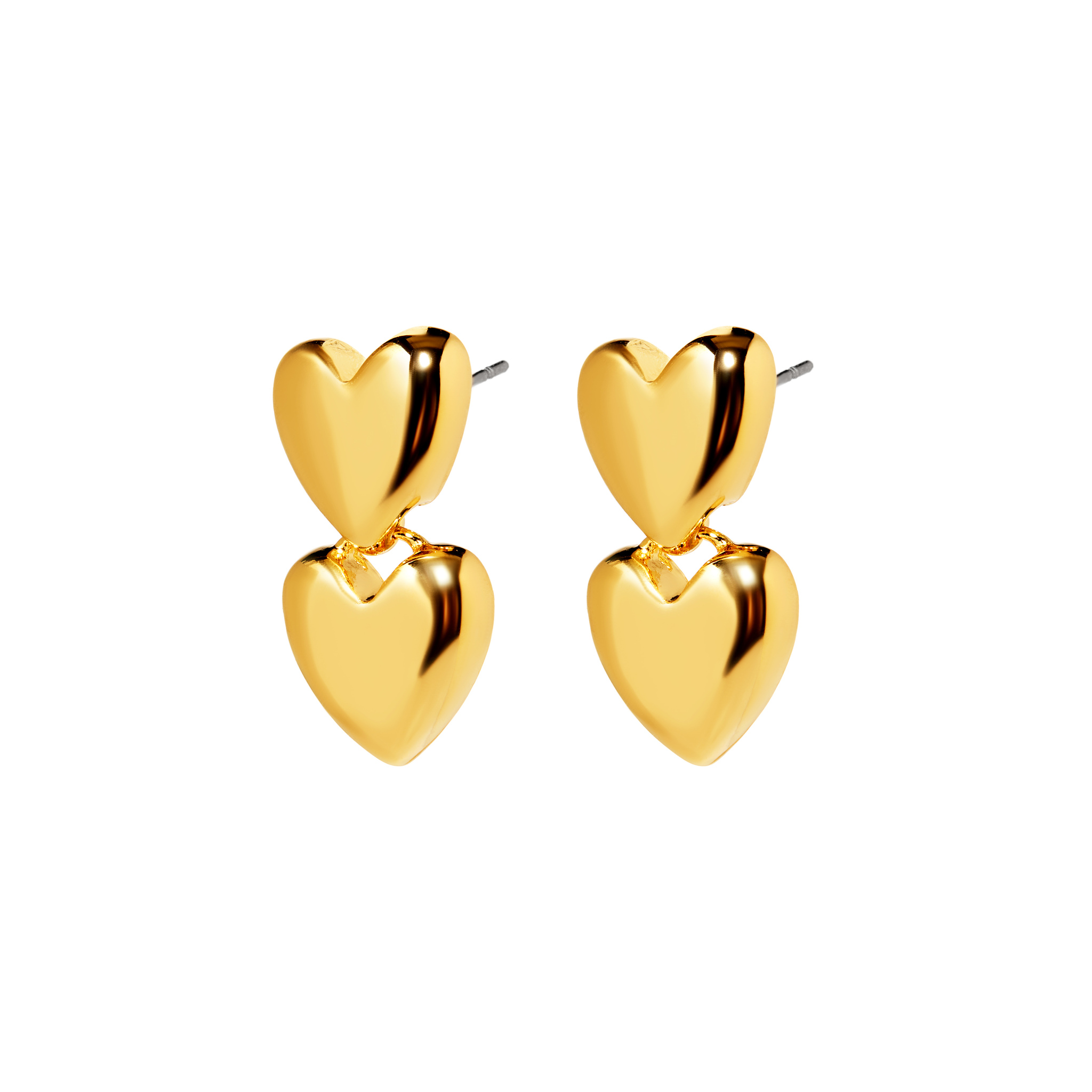 

Серьги Double Heart Earrings - Gold