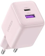 Зарядное устройство  UGREEN X516 (65017) 30W 2-Port USB-C&USB-A GaN Fast Charger EU, розовый