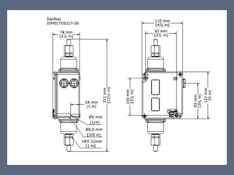 Реле дифференциального давления RT262AL Danfoss 017D004366