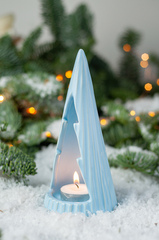 Керамический подсвечник Blue Christmas Tree, 8х18х8 см, Россия