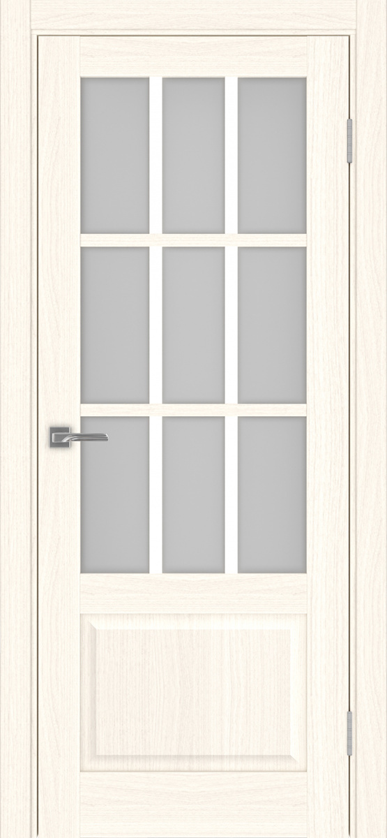 Дверь межкомнатная Оптима Порте Тоскана 642.2221 ОФ3, цвет светлый ясень, экошпон, стекло мателюкс