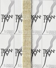 Резинка эластичная (тесьма) с люрексом (60%шерсть/25%вискоза/10%пэ/5%спандекс, Светлый беж/золотистый люрекс, 30)