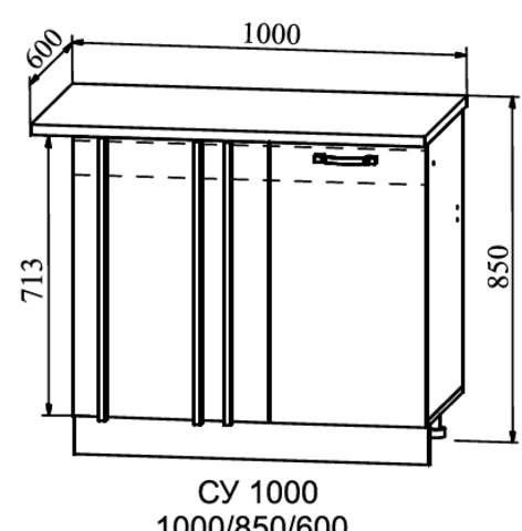 Кухня Лофт шкаф нижний угловой 1000