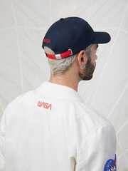 Бейсболка Alpha Industries Nasa Worm Logo Cap Rep. Blue (Синяя)