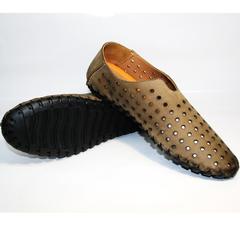 Летние туфли мужские смарт кэжуал стиль Luciano Bellini 107703 Beige.