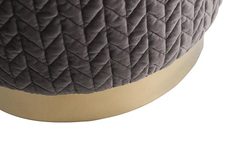 Пуф круглый велюровый 46x42x42см Garda Decor темно-серый на металлическом основании