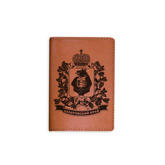 Обложка на паспорт "Герб Хабаровского края", рыжая