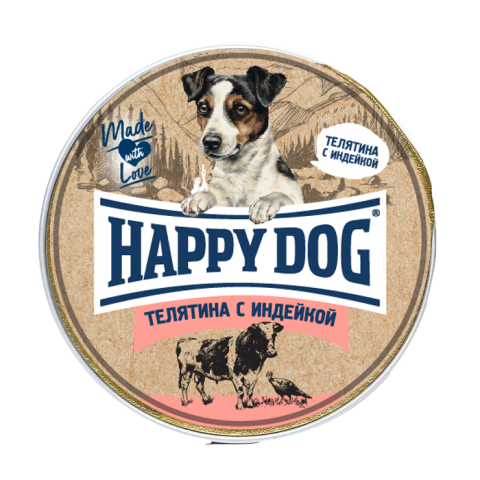 Happy Dog Natur Line консервы для собак паштет (телятина с индейкой) 125 гр