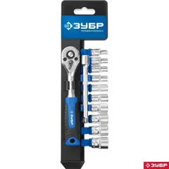 ЗУБР ТМ-12М, 12 предм., (1/4?), набор торцовых, Профессионал (27645-H12)