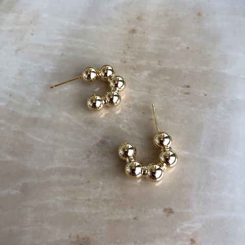 Серьги Полири, позолота