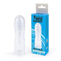Закрытая круглая прозрачная насадка на пенис - 13 см. - 