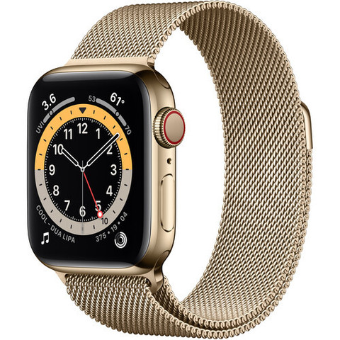 Умные часы Apple Watch Series 6 GPS + Cellular 40мм Stainless Steel Case with Milanese Loop (Золотистый) (M02X3,M06W3)