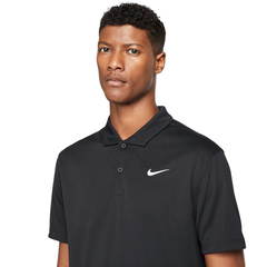 Поло теннисное Nike Men's Court Dri-Fit Solid Polo - black/white