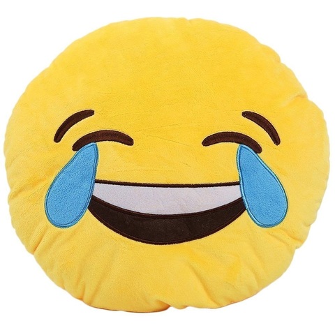 Декоративная подушка Смайлик Эмоджи Emoji Смех до слез, 28 см