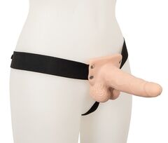 Полый страпон с вибрацией Vibrating Strap-On Sleeve - 17,5 см. - 