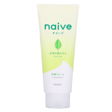 Пенка для умывания с зеленым чаем Kracie Naive Green Tea Makeup Removal Face Wash, 200 гр