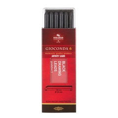 Стержни для цанговых карандашей матовые KOH-I-NOOR GIOCONDA SILKY BLACK 4345/3, 5,6мм /120мм, 6шт