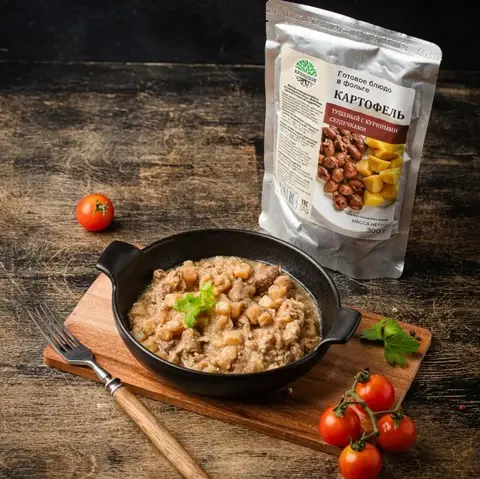 Картофель тушёный с куриными сердечками 'Кронидов', 300г