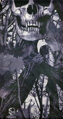 Бандана-труба камуфляжная с черепом Skully Mossy oak grey - 2