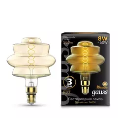 Лампа Gauss LED Filament BD180 8W Е27 560lm 2400К  golden flexible 161802008