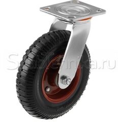 Большегрузная поворотная колесная опора PRS 200 (200 мм), литая резина с протектором