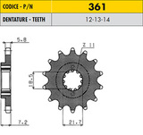 Звезда передняя Sunstar 36114 361-14 JTF1321 CB300 CRF250 CRF300 XR250