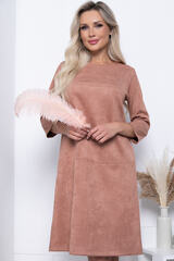 Платье "Элегантная простота" П7245 (светло-коричневый) LT Collection