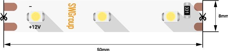 Светодиодная лента SWG 4,8W/m 60LED/m 3528SMD нейтральный белый 5M 001623