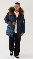 Парка Alpha Industries N-3B Slim Fit Slate Blue (Голубая)