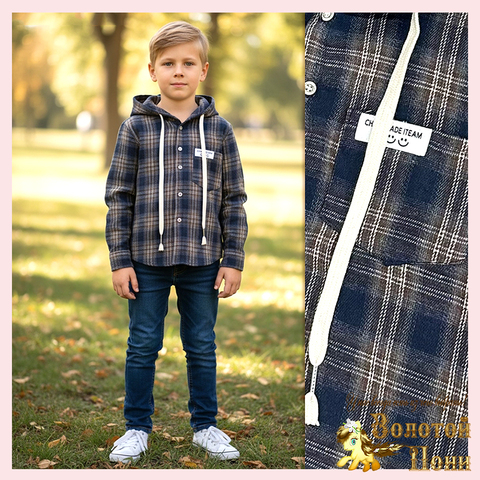 Рубашка с капюшоном м (4-8) 251204-W2046