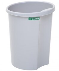 
          Корзина для бумаг СТАММ, 12 л, цельная, круглая, пластик, серая