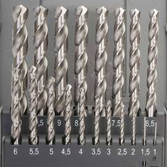 Набор сверл по металлу 1-10мм 19шт DIN338 HSSE-Co8 VA 130° (пл. кейс) Ruko 281214ERO