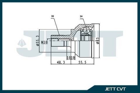 ШРУС внешний JETT V41-4048