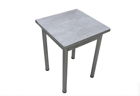 Стол кухонный раскладной (поворотно-раскладной 58*58 см. Цемент светлый ноги хром. Стол обеденный.