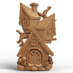 Силиконовый молд № 425 домик Скворечник 2 D ( серия домики для гномов и фей)