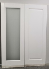 Межкомнатная дверь VFD (ВФД) Emalex 1 ДО со стеклом Cristal Cloud Emalex Steel (светло-серая матовая, без текстуры)