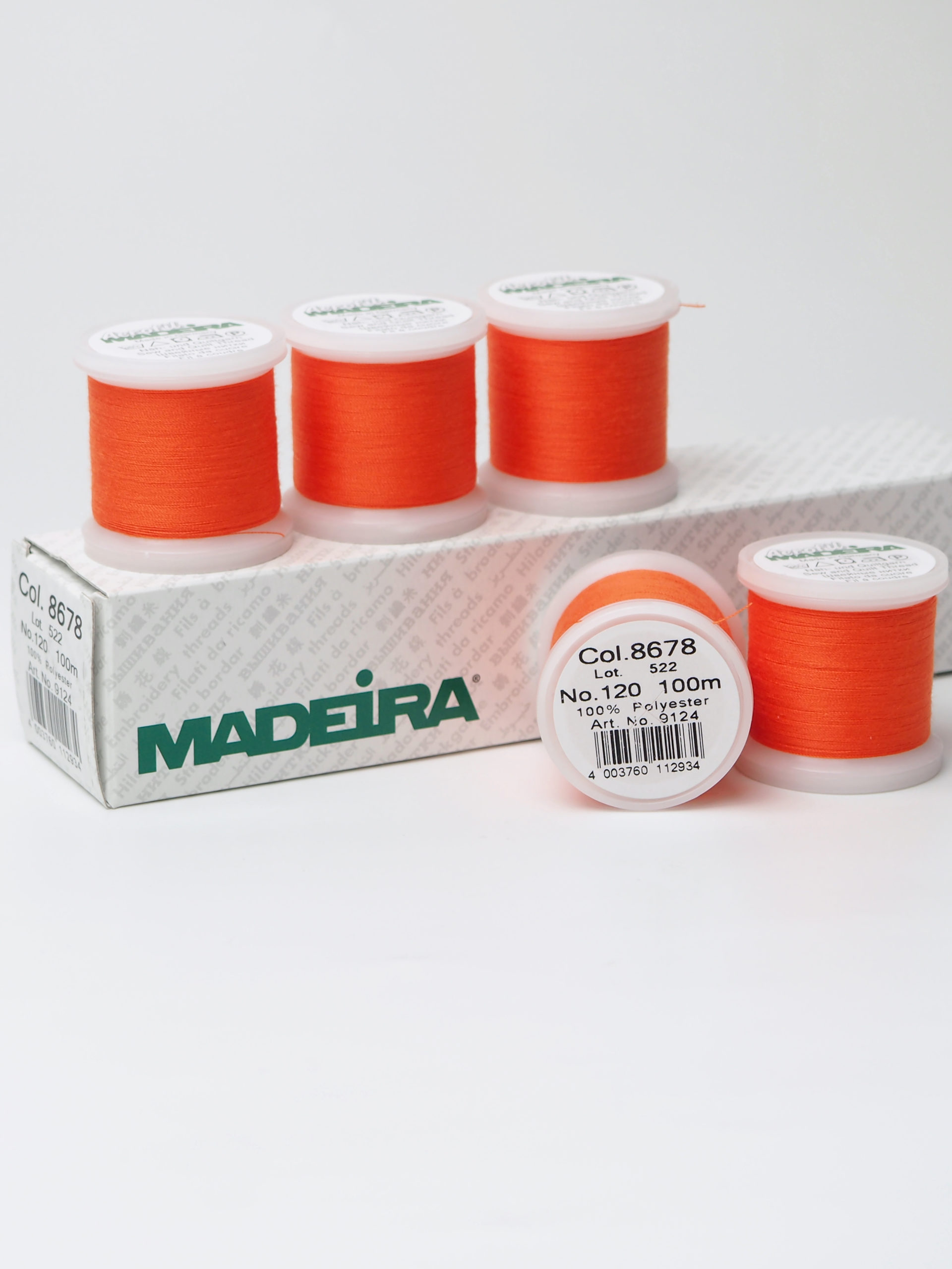 Нитки швейные Madeira aerofil № 120 Col. 8678 оранжевый (100 м)