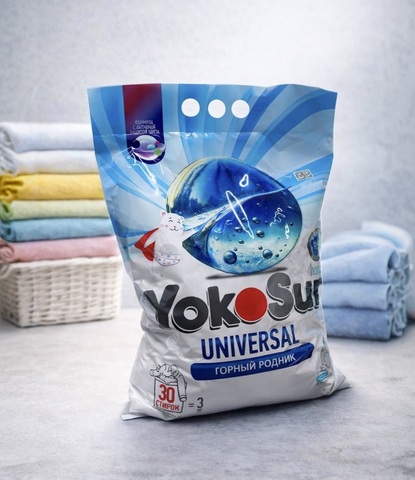 Yokosun Порошок для стирки универсальный «Горный родник» 3кг