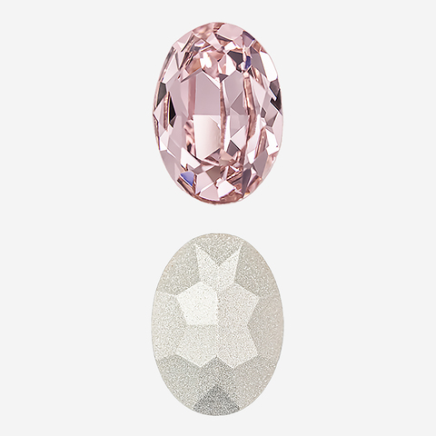 Кристалл Овал (Oval Fancy Stone), оттенок "Розовый"/"Rose", 18*13мм