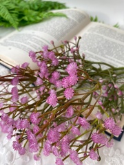 Гипсофила искусственная Сиреневая, высококачественный пластик, на ветке 54 см, набор 2 ветки