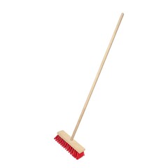 Щетка тротуарная деревянная 300х65мм в сборе с черенком 1200мм, резьбовое соед. (Россия) 60-2-003