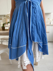 Ласточка. Сарафан асимметричный, льняной CS-16105